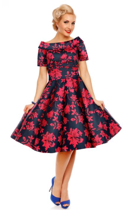Darlene virágos swing ruha UK 10-es méretben