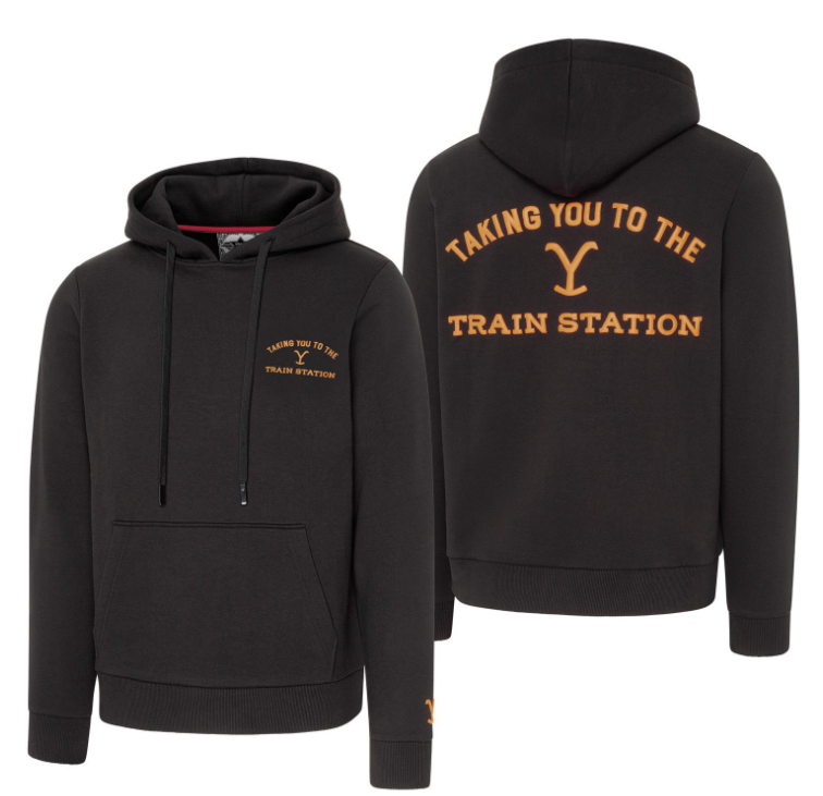 1082A Hoodie Train Station Yellowstone unisex pulóver a Stars&Stripestől. XS-3XL méretekben.